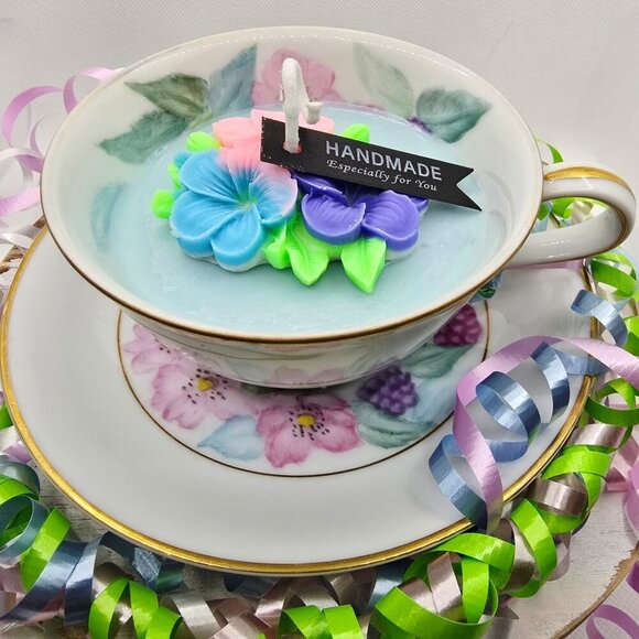 Vintage Noritake ✦ China Dawn 5930 Candle ✦ Soy Wax Cherry Blossom Floral Melt - Picture 5 of 11